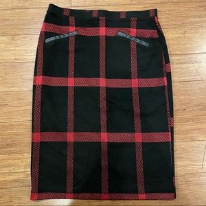 Jules & Leopold Plaid Pencil Skirt